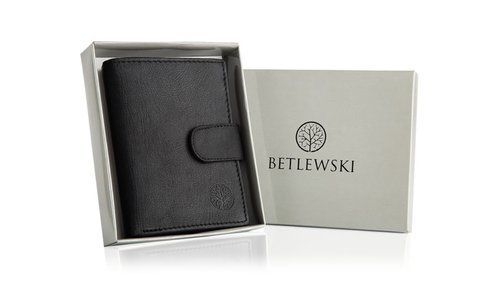 Чоловічий шкіряний гаманець Betlewski з RFID 9,5 х 12,2 х 2 (TPM-KZ-67) - чорний TPM-KZ-67 фото