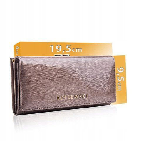 Женский кожаный кошелек Betlewski из RFID 19,5 х 9,5 х 4 (BPD-BS-72031) - серый BPD-BS-72031 фото