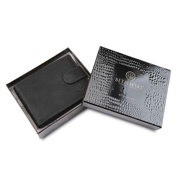 Чоловічий шкіряний гаманець Betlewski з RFID 12 х 9 х 3 (BPM-BB-60) - чорний BPM-BB-60 фото