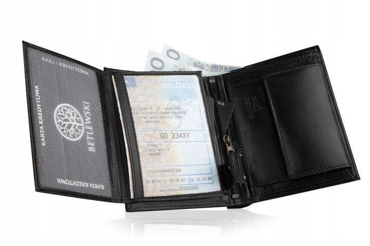 Мужской кожаный кошелек Betlewski с RFID 9,5 х 12,8 х 2,5 (BPM-BF-62) - черный BPM-BF-62 фото
