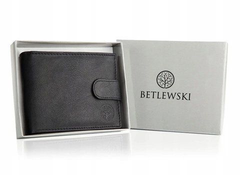 Чоловічий шкіряний гаманець Betlewski з RFID 9,5 х 12,5 х 2 (ТРМ-KZ-60) - чорний ТРМ-KZ-60 фото