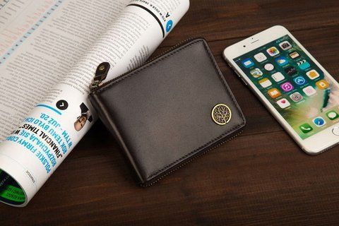 Мужской кожаный кошелек Betlewski с RFID 10 х 12,5 х 2,5 (BPM-BF-75) - коричневый BPM-BF-75 фото